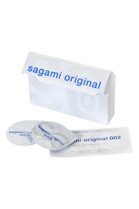 Презервативы Sagami, original Quick 0.02, полиуретан, 17 см, 5,5 см, 6 шт.