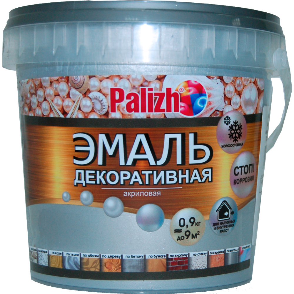 Эмаль «Palizh» Декоративная, серебро, 900 г