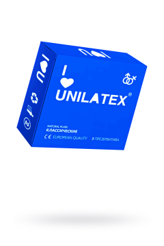 Презервативы Unilatex, natural plain, гладкие, классические, 19 см, 5,4 см, 3 шт.