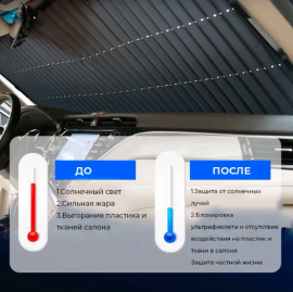 Телескопическая автоматическая штора для автомобиля