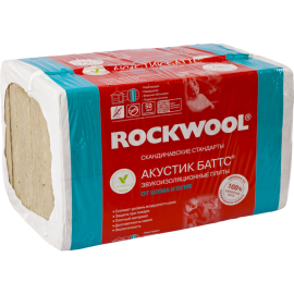 Минеральная вата «Rockwool» Акустик Баттс, 1000x600x100 мм, 6 шт