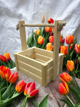 Ящик деревянный для декора и хранения натуральный