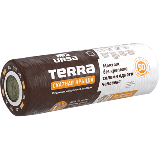 Минеральная вата «Ursa» Terra, скатная крыша, 35 QN 3000-1200-200 0.72