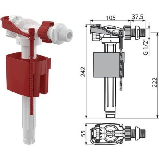 Арматура «Alcaplast» A150-1/2-BL-01