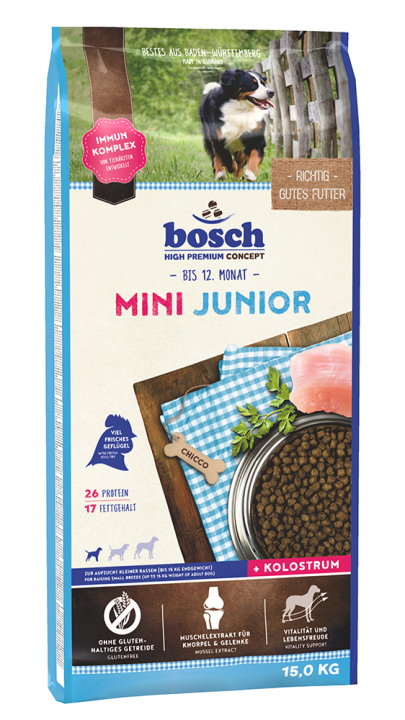 Корм для щенков мелких пород Bosch Mini Junior (Бош Мини Юниор) 15кг