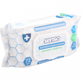 Влаж­ные сал­фет­ки «Senso» ан­ти­бак­те­ри­аль­ные, 72 шт