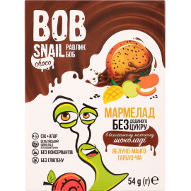 Мармелад «Bob snail» яблоко-манго-тыква-чиа, в шоколаде, 54 г