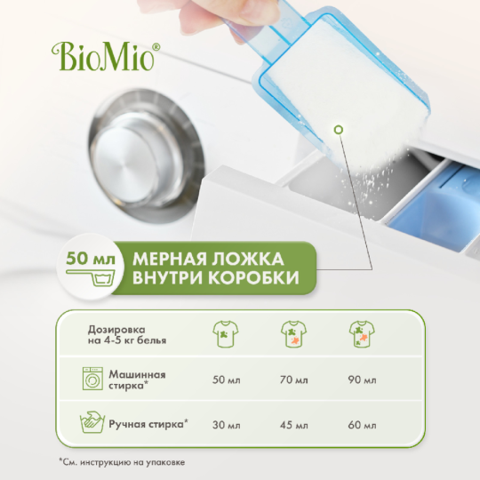 Стиральный порошок «BioMio» Bio-White, Для Белого, 1.5 кг