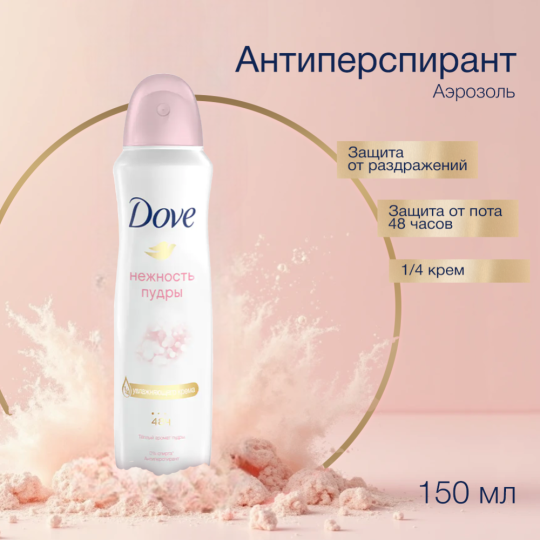 Антиперспирант «Dove» нежность пудры, 150 мл