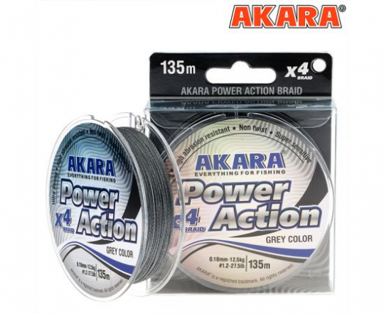 Плетёный шнур Akara Power Action (135м), 0.1 мм