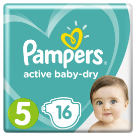 Подгузники детские «Pampers» Active Baby-Dry, размер 5, 11-16 кг, 16 шт