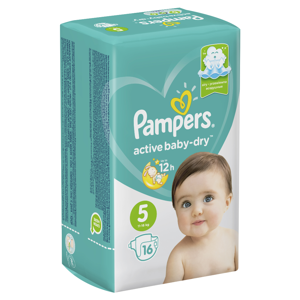 Подгузники детские «Pampers» Active Baby-Dry, размер 5, 11-16 кг, 16 шт