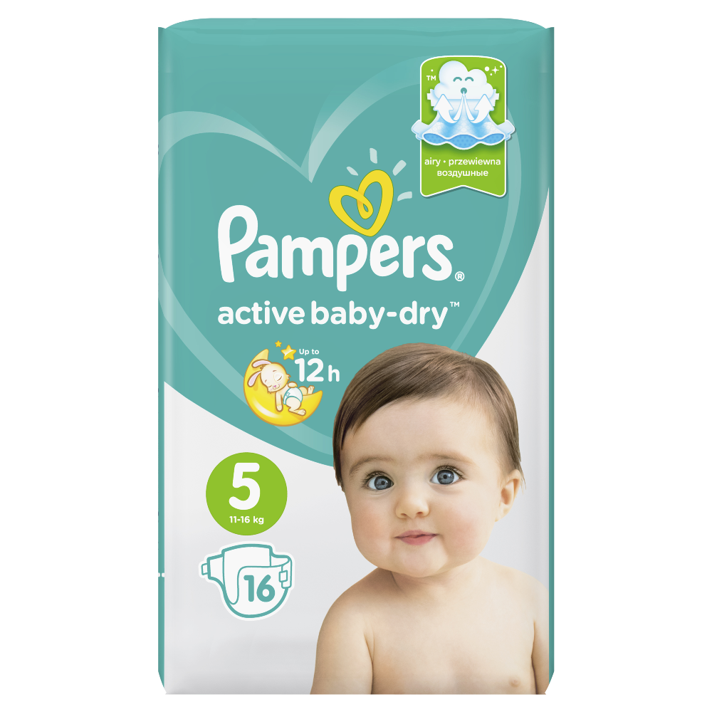 Подгузники детские «Pampers» Active Baby-Dry, размер 5, 11-16 кг, 16 шт