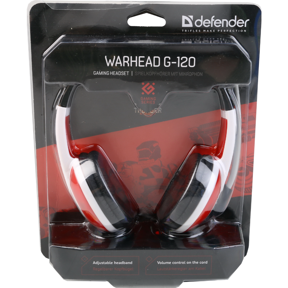 Гарнитура стерео «Defender» Warhead G-120 / 64098, красный / белый