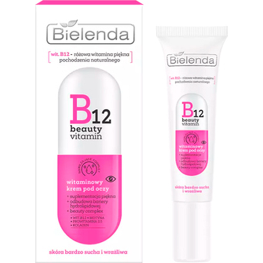 Крем для кожи вокруг глаз «Bielenda» B12 Beauty Vitamin, 053383, витаминный, 15 мл