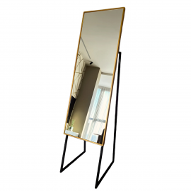 Напольное Зеркало в раме 40х150см с подставкой, цвет золото . Модель DK23501