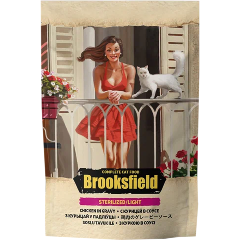 Корм для кошек «Brooksfield» Sterilized/Light Cat Chicken, курица в соусе, 85 г #0