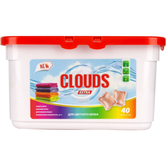 Капсулы для стирки «CLOUDS» для стирки цветного белья, Color, Роза, 40х8 г