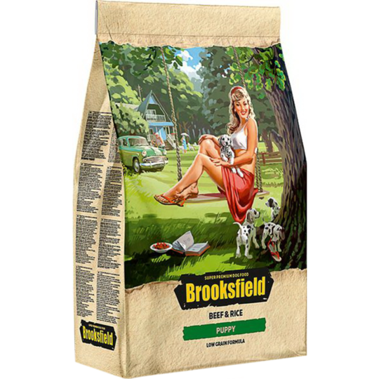 Корм для щенков «Brooksfield» Low Grain Puppy, говядина/рис, 800 г