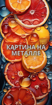 Картина на металле интерьерная "Цитрус", 20*40*0,05см