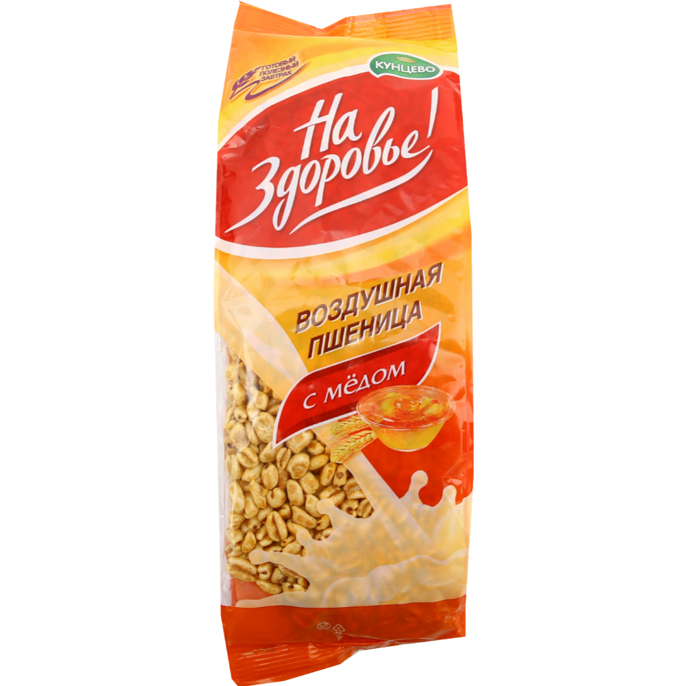 Сухой завтрак «На Здоровье» Воздушная пшеница, с медом, 175 г #0