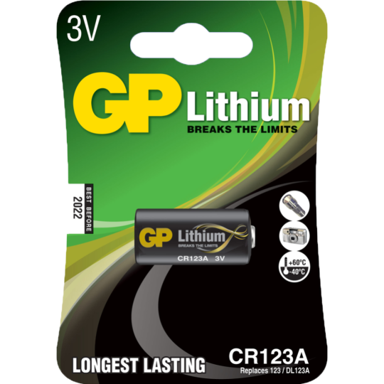 Элемент питания «GP Lithium» CR123A, 1 шт