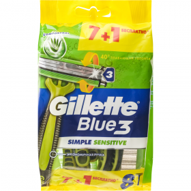 Набор од­но­ра­зо­вых стан­ков «Gillette» Blue 3 Simple sensetive, 8 шт