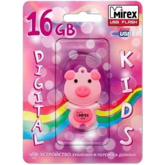 USB-накопитель «Mirex» 16GB, 13600-KIDPIP16, pig pink