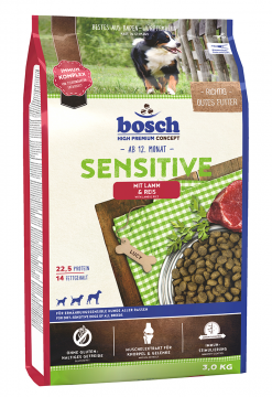 Корм для собак Bosch Sensitive Lamm & Reis Ягненок с Рисом 3кг