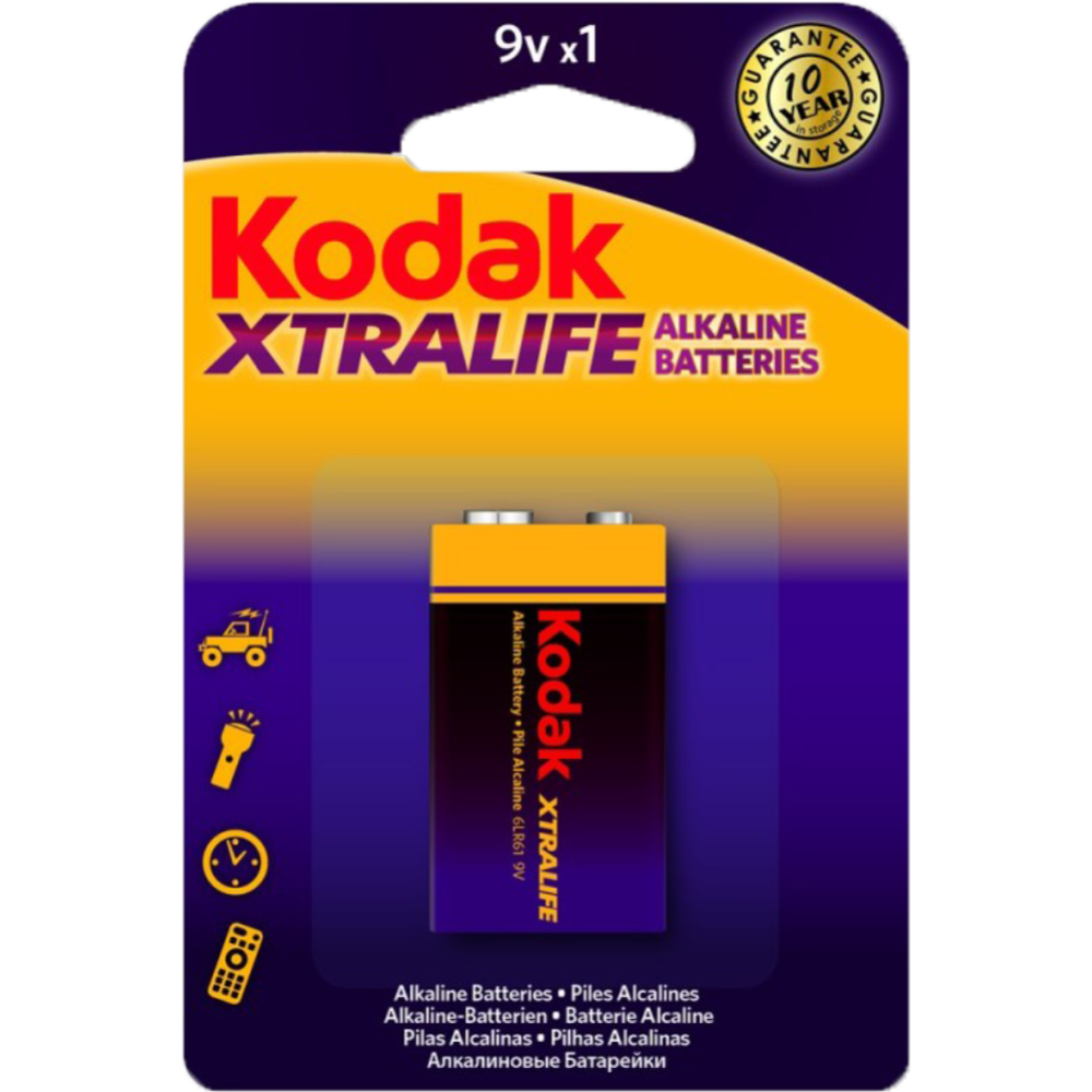 Элемент питания «Kodak» Xtralife Alkaline 9V/6LR61/1BP