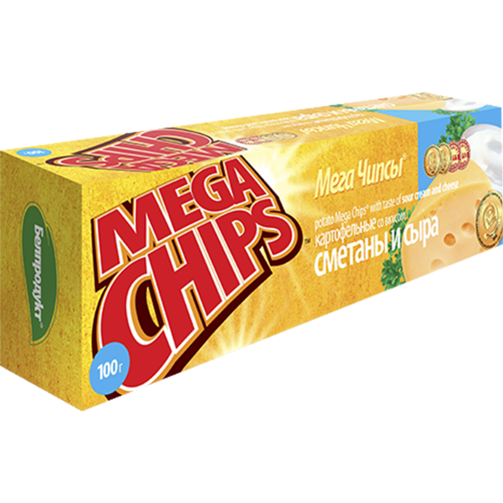 Чипсы «Mega Chips» сметана и сыр, 200 г #0