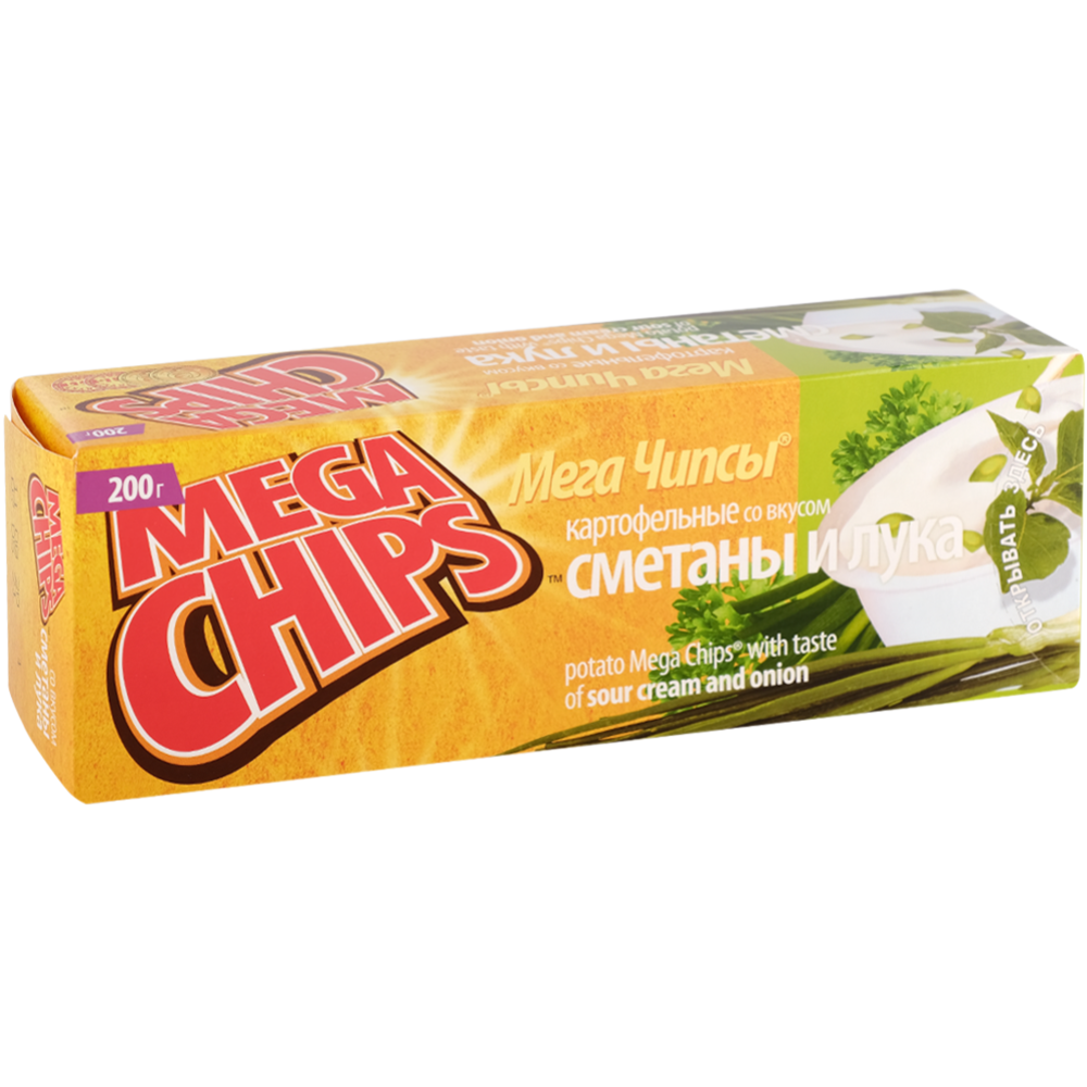 Чипсы «Mega Chips» сметана и лук, 200 г #0
