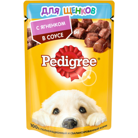 Корм для щенков «Pedigree» с ягненком, 85 г