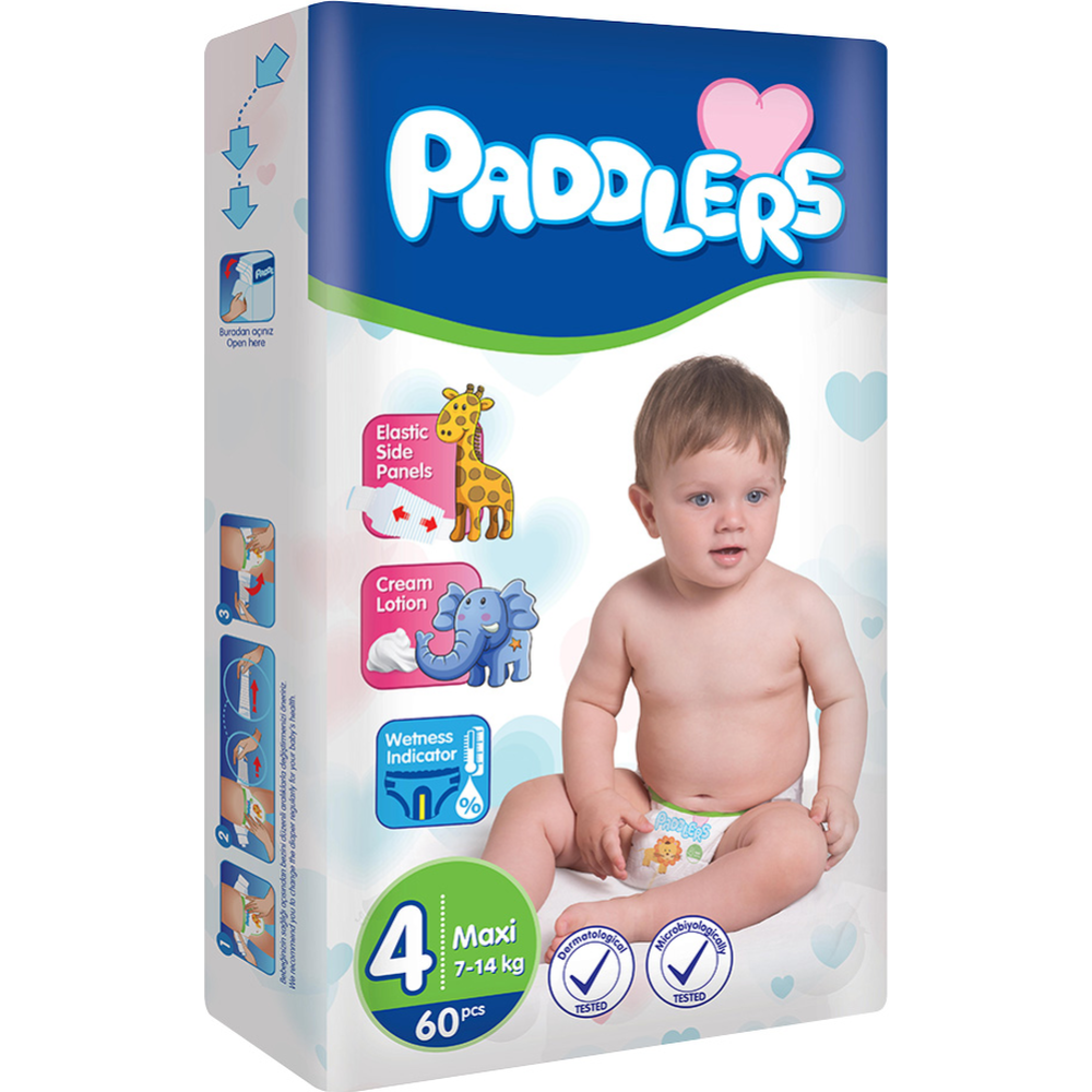 Подгузники детские «Paddlers» Jumbo pack, размер Maxi, 7-14 кг, 60 шт #0