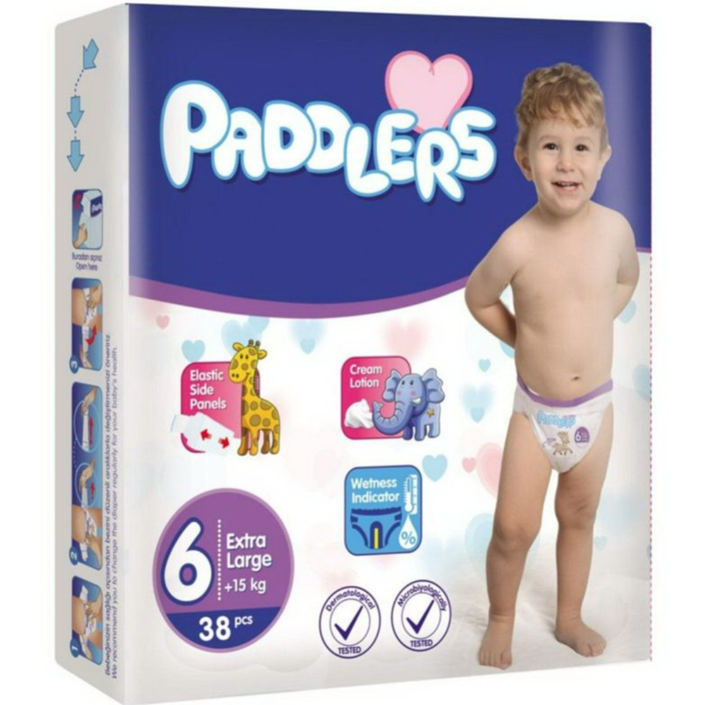 Подгузники детские «Paddlers» Jumbo pack, размер Extra Large, 15-30 кг, 38 шт