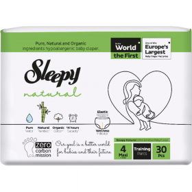 Под­гуз­ни­ки-тру­си­ки дет­ские «Sleepy Natural» Jumbo Pack, размер Maxi, 7-14 кг, 30 шт