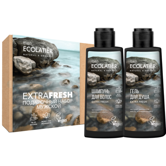 Подарочный набор «Ecolatier» Extra Fresh For Men, шампунь + гель для душа, 150 мл + 150 мл