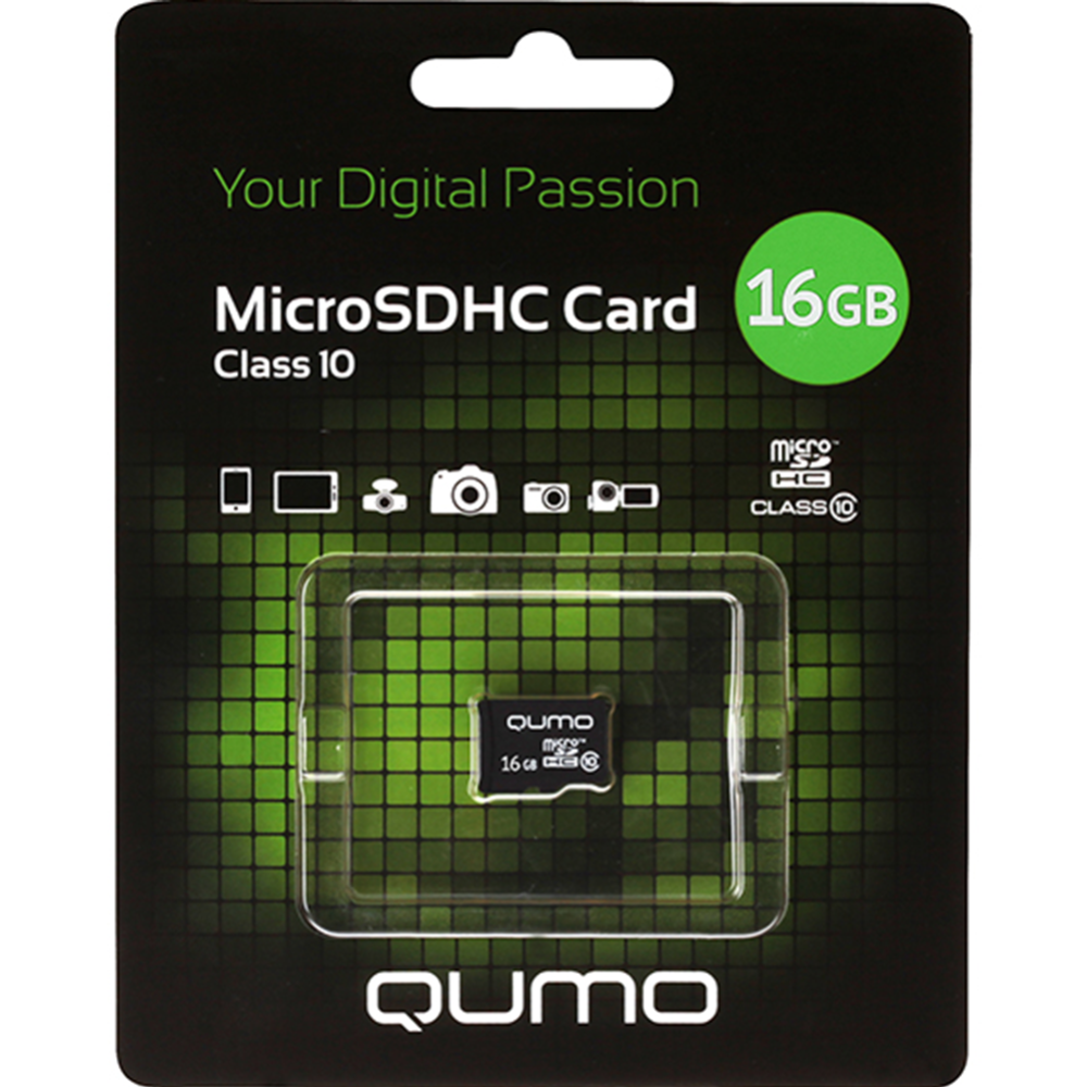 Карта памяти «Qumo» MicroSDHC, 16GB, QM16GMICSDHC10U1