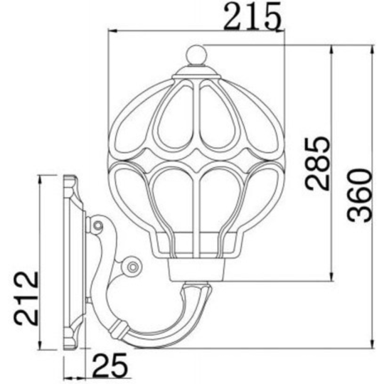 Бра «Maytoni» Via, Outdoor, O024WL-01G, золото антик