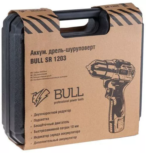 Дрель-шуруповерт Bull SR 1203 (с 2-мя АКБ, кейс)