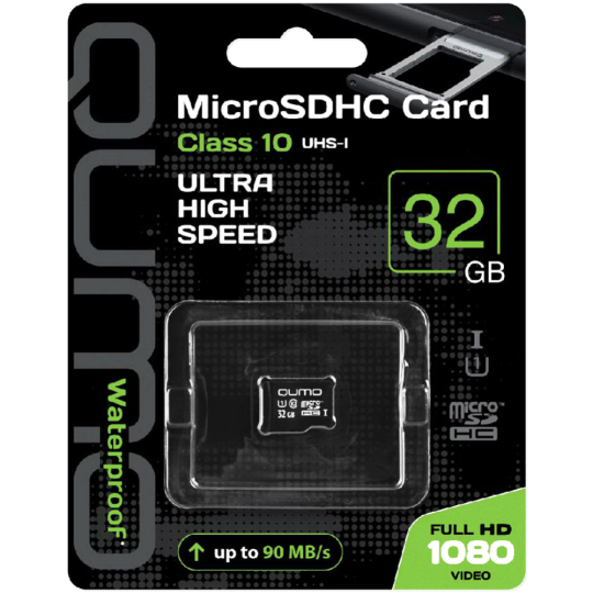 Карта памяти «Qumo» MicroSDHC, 32GB, QM32GMICSDHC10U1NA