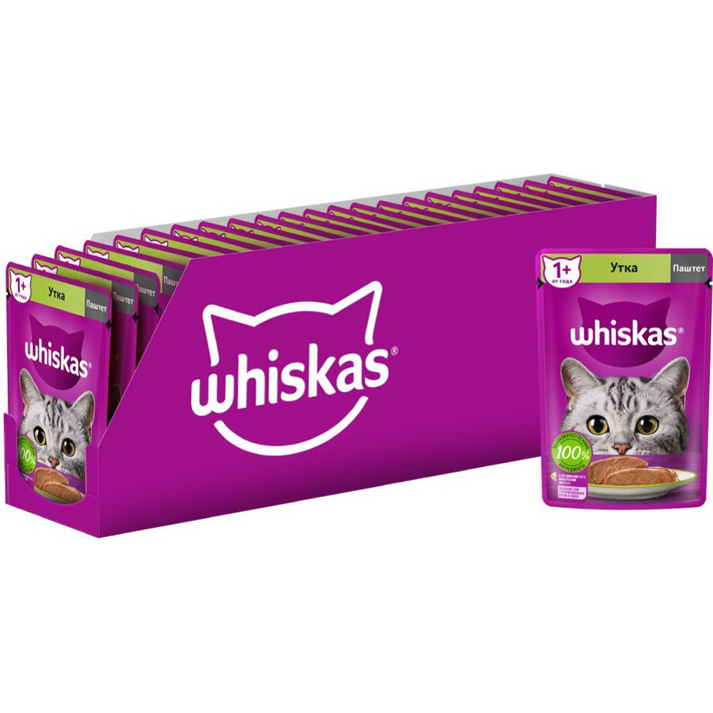 Уп. Корм для кошек  «Whiskas» паштет с уткой, 24х75 г #0