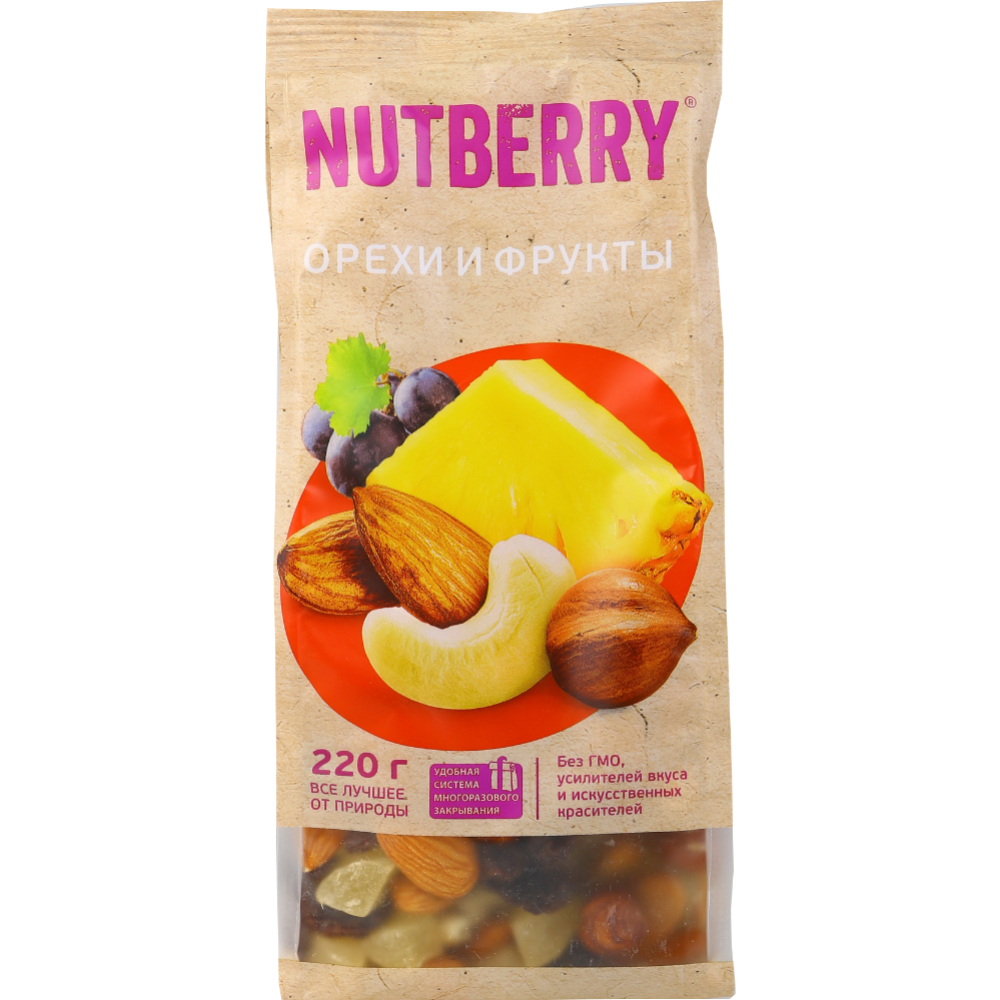 Смесь «Nutberry» орехи и фрукты, 220 г