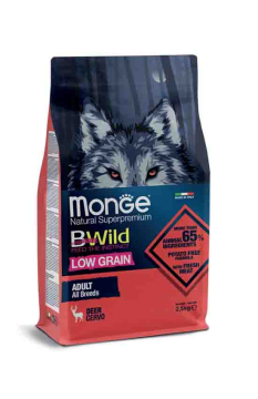 Корм для собак всех пород Monge BWild Low Grain Adult All Breeds (оленина), 2,5 кг