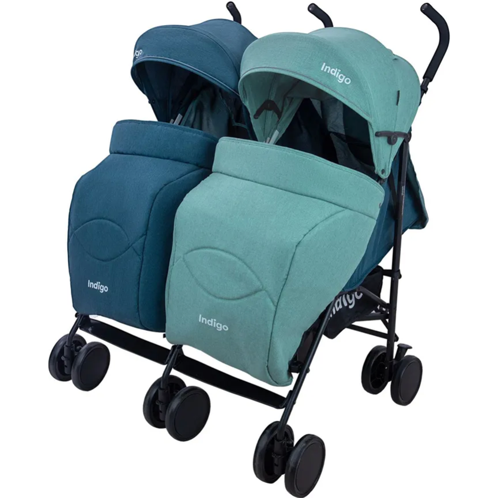Детская прогулочная коляска «Indigo» Duet, синий/зеленый