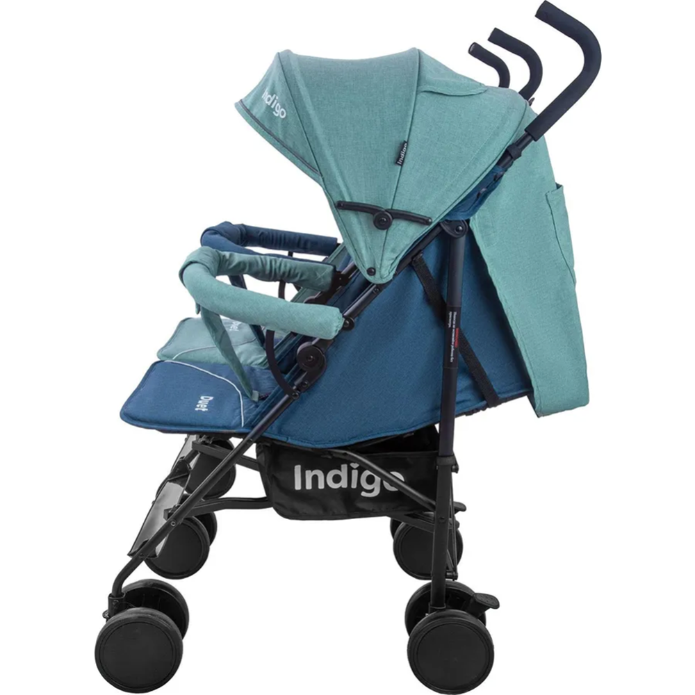Детская прогулочная коляска «Indigo» Duet, синий/зеленый