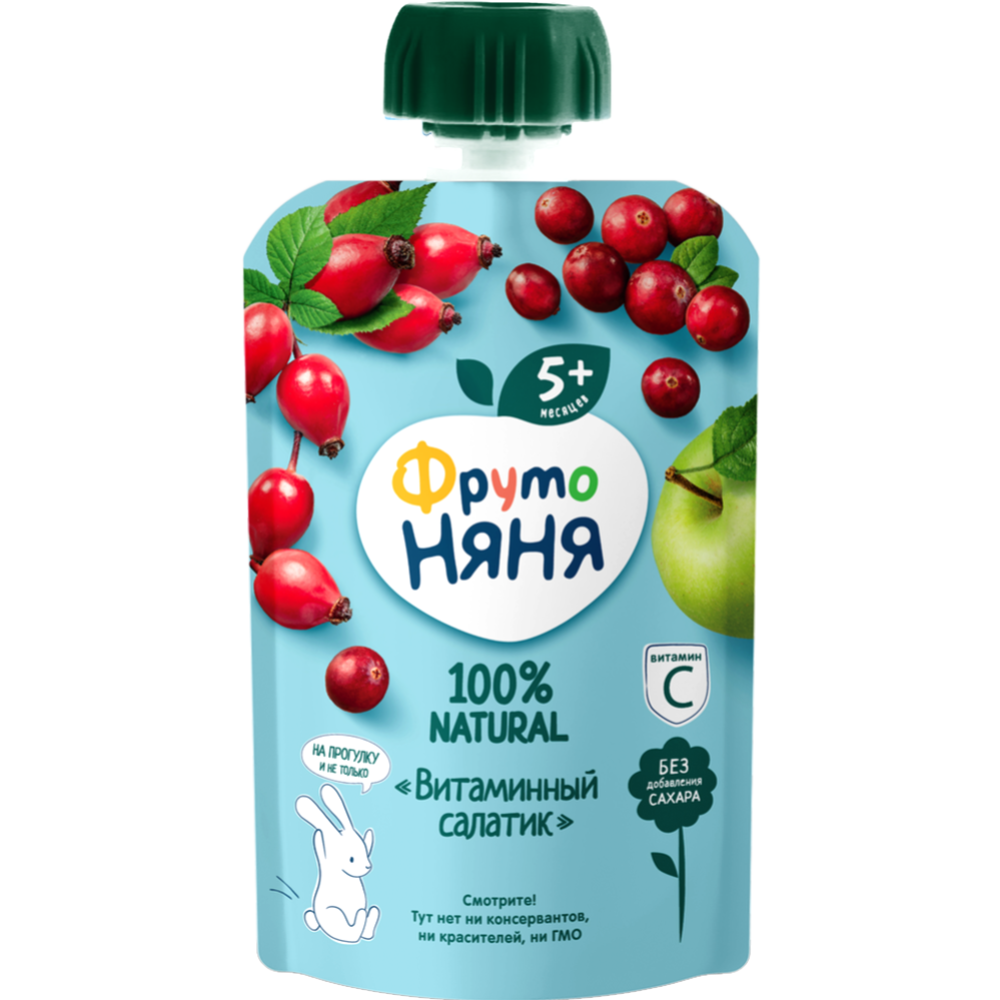 УП. Пюре фруктово-ягодное «Фруто Няня» витаминный салатик,12х90г