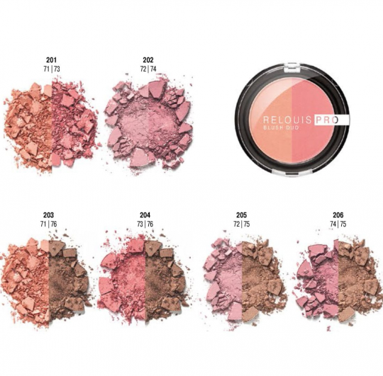 Румяна компактные RELOUIS PRO BLUSH DUO тон 204