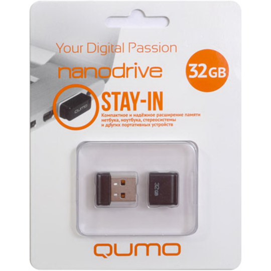 USB Flash «Qumo» Nano 32GB, QM32GUD-NANO-B