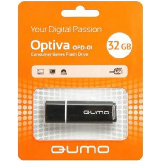 USB Flash «Qumo» Optiva 01 32GB 2.0, QM32GUD-OP1-black